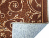 Traversa antiderapanta pentru hol maro, model clasic floral, stabila pe podea