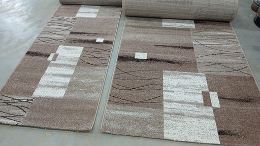 Traversa bej maro cu model abstract modern pentru hol si living