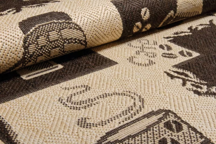 Traversa bucatarie lunga model cafea, covor bucatarie modern rezistent