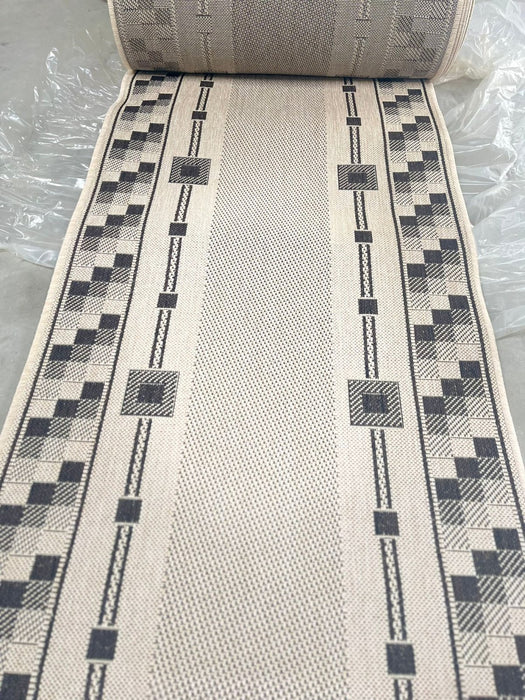 Traversa bucatarie tip iuta crem maro, covor bucatarie lung si traversa hol lunga moderna