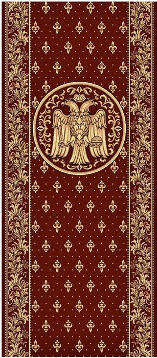 Traversa covor bisericeasca grena cu vultur bicefal auriu model ortodox pentru biserica