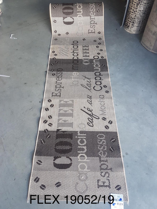 Traversa lunga pentru bucatarie antiderapanta bej maro, covor rezistent trafic intens