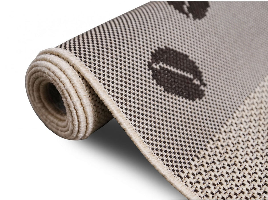 Traversa covor bucatarie antiderapanta bej maro la rola, margini festonate