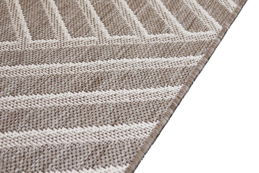 Traversa bucatarie crem bej antiderapanta, margini festonate si design modern