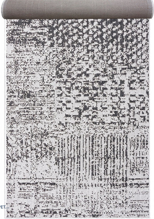 Traversa covor bucatarie antiderapanta gri la rola, margini festonate