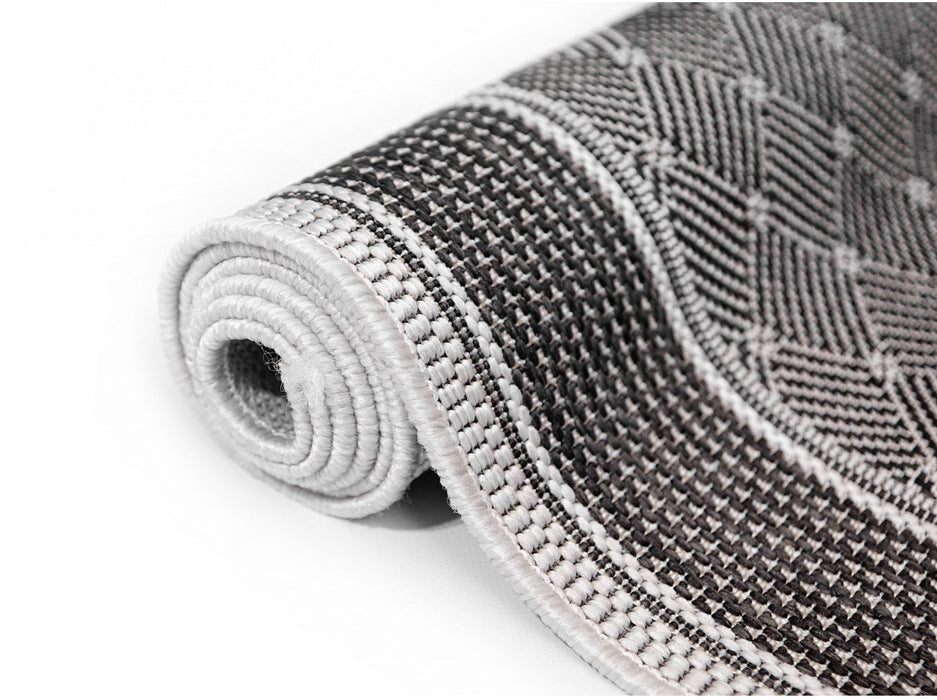 Traversa covor bucatarie antiderapanta gri la rola, margini festonate