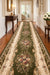 Traversa covor clasica verde florala pentru hol lung design traditional elegant potrivita pentru culoar