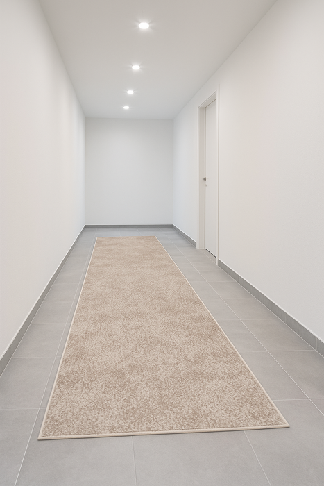 Traversa covor crem pentru hol lung, model modern rezistent la trafic