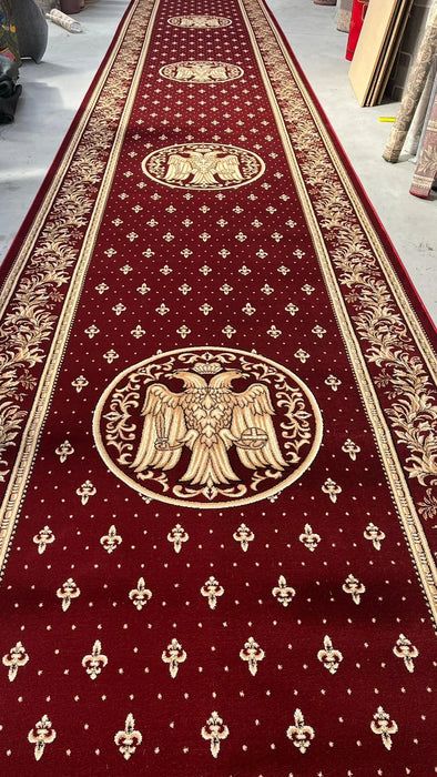 Traversa covor grena bisericesc cu vultur bicefal central