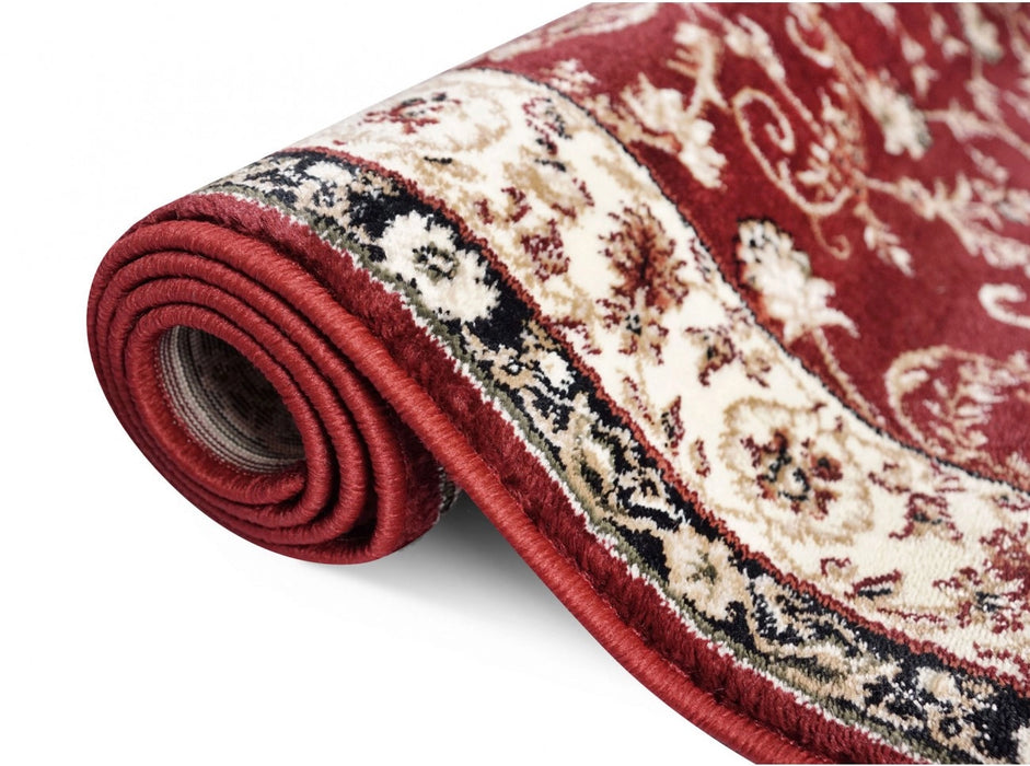 Traversa covor grena rulata stil clasic cu model ornamental traditional