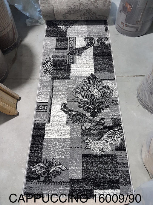 Traversa covor gri moderna pentru hol sau living, design contemporan rezistent la trafic