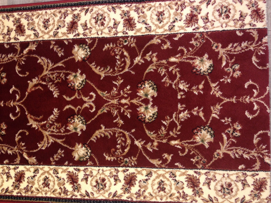 Traversa covor pentru hol grena cu model floral traditional si design elegant