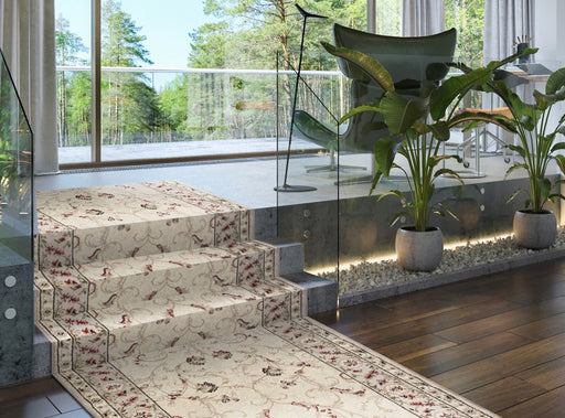 Traversa covor hol lung stil clasic crem bej potrivita pentru scari si coridor