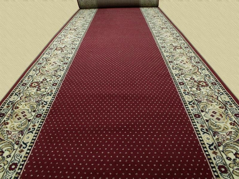 Traversa covor lung rosu stil clasic pentru hol si culoare interioare