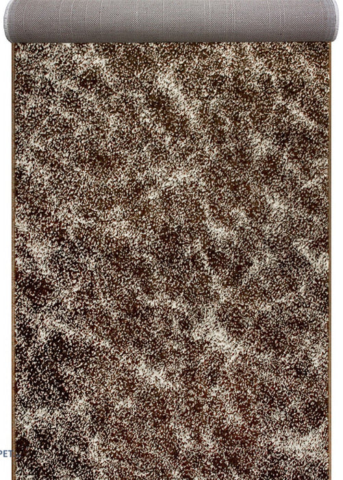 Traversa covor maro cu design modern pentru hol lung sau living, ideala pentru spatii inguste