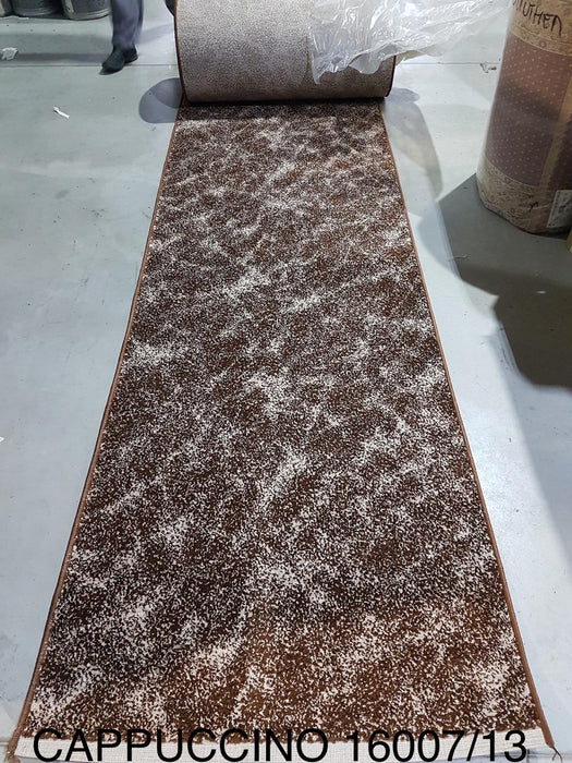 Traversa covor maro moderna pentru hol lung sau living, model elegant usor de intretinut