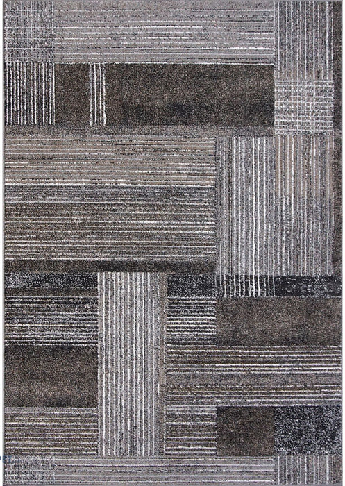 Detaliu model abstract geometric traversa covor gri maro design modern texturat