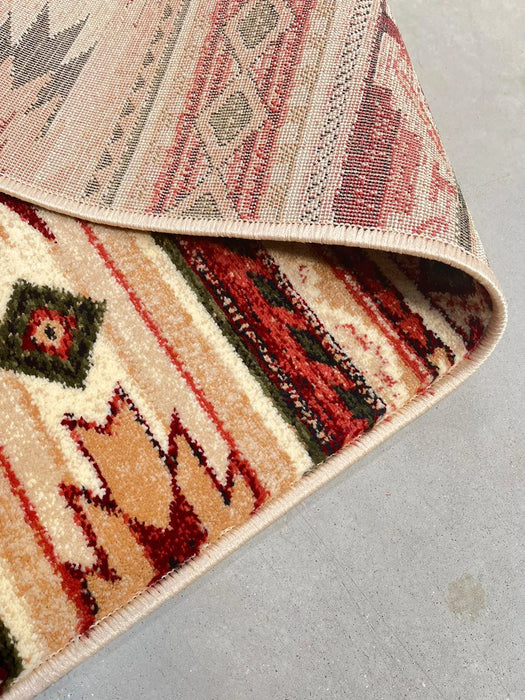 Margine festonata traversa covor traditionala, finisaj rezistent si durabil