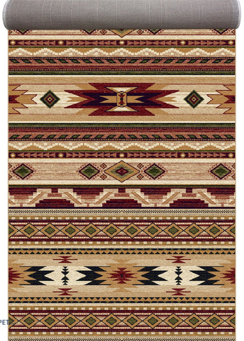Traversa covor traditionala vedere de sus cu motive etnice si dungi geometrice