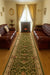Traversa covor verde clasica pentru hol lung cu model ornamental elegant