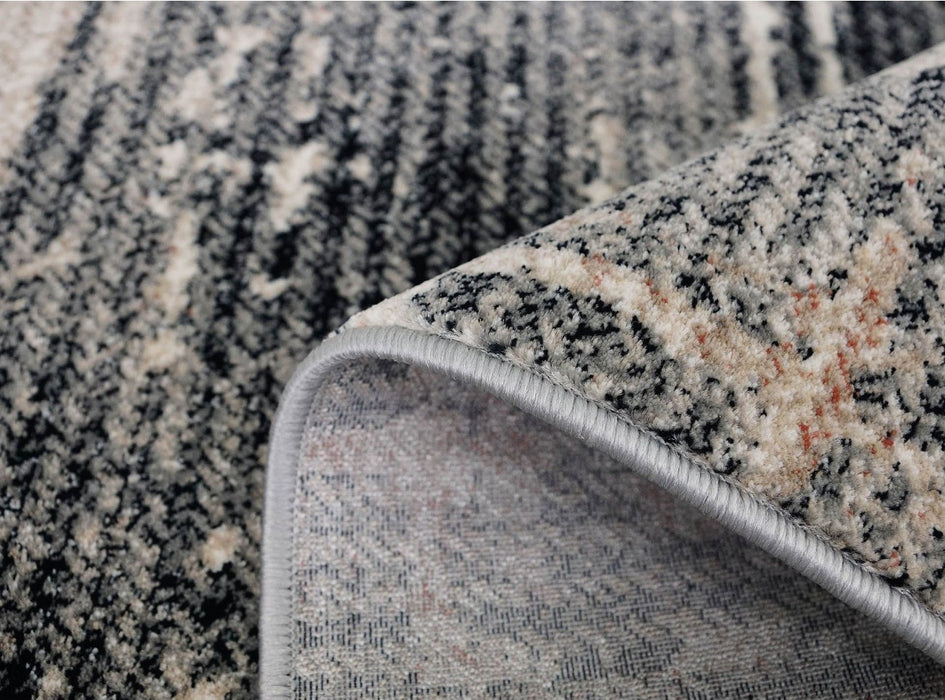 Traversa hol lunga gri festonata rezistenta la trafic intens