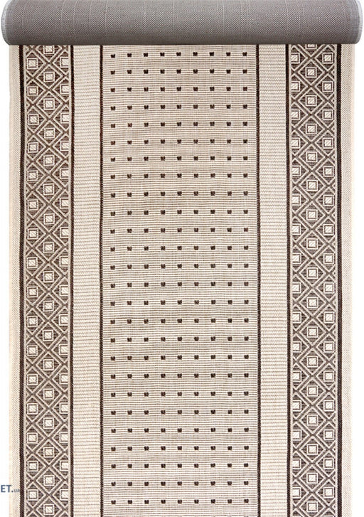 Traversa hol lunga tip iuta bej, covor bucatarie modern rezistent si elegant