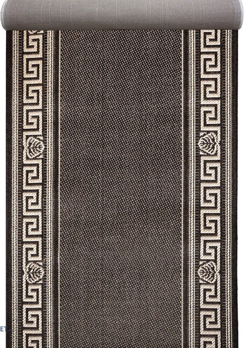 Traversa hol lunga tip iuta maro, covor bucatarie modern rezistent si elegant