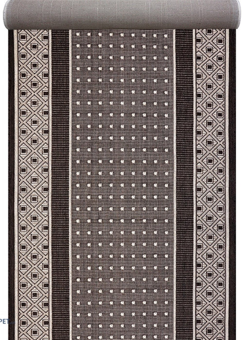 Traversa hol lunga tip iuta maro, covor bucatarie modern rezistent si elegant