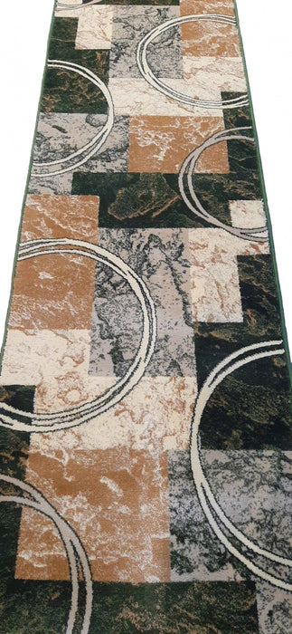 Traversa lunga covor pentru hol verde rezistent la trafic intens usor de curatat si intretinut