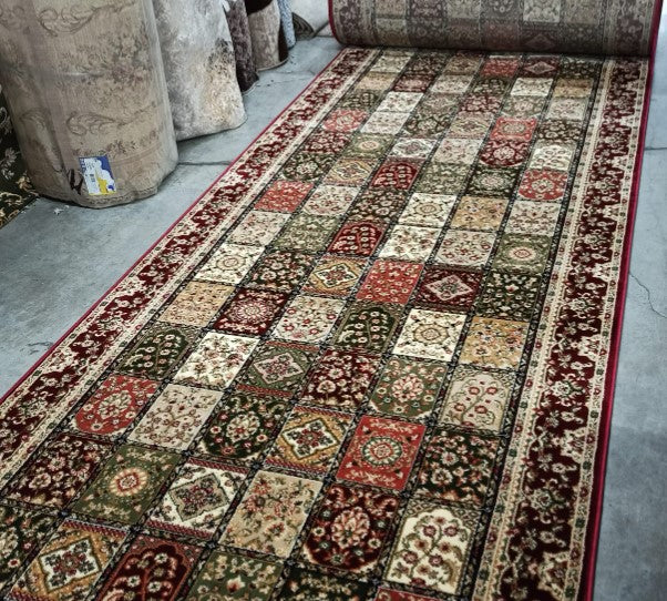 Traversa lunga pentru hol covor grena stil clasic rezistent la trafic intens usor de curatat si intretinut