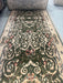 Traversa verde stil traditional cu model floral pentru hol si living