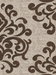 Covor bej maro modern cu design ornamental pentru living