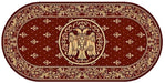 Covor bisericesc oval grena cu vultur bicefal, model clasic