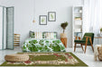 Covor clasic floral verde in living, potrivit pentru un interior elegant