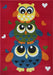 Covor copii rosu cu bufnite colorate pentru camera copiilor, model vesel si educativ, ideal pentru decor modern