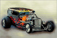 covor copii cu masina hotrod design 3d modern potrivit pentru camera adolescent