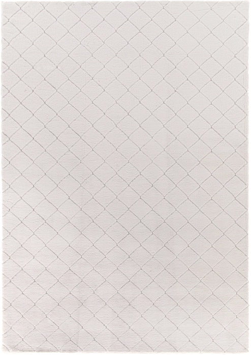 Covor crem model grofat, textura eleganta si fina, ideal pentru living sau dormitor modern