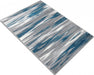 Covor living abstract modern gri albastru, potrivit pentru decoruri elegante si minimaliste