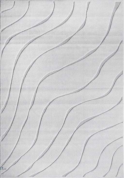 Covor modern alb pentru living cu model abstract