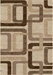 Covor modern bej maro cu model geometric retro pentru living contemporan