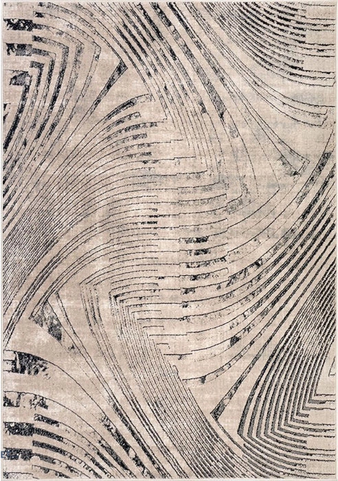 Covor modern crem gri cu model abstract si textura fina, potrivit pentru living sau dormitor