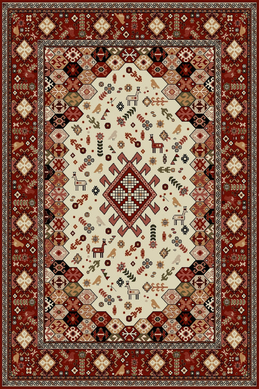 Covor modern cu model geometric etnic, potrivit pentru living sau dormitor