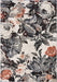Covor modern cu model floral gri crem si flori decorative, perfect pentru living sau dormitor