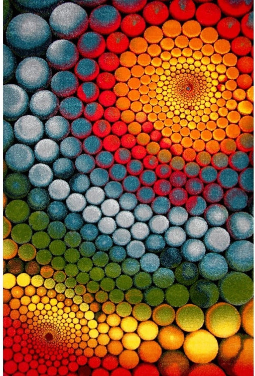 Covor modern pentru living multicolor cu design abstract și efect vizual spectaculos