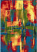 Covor modern multicolor pentru living elegant, cu model abstract si culori vibrante