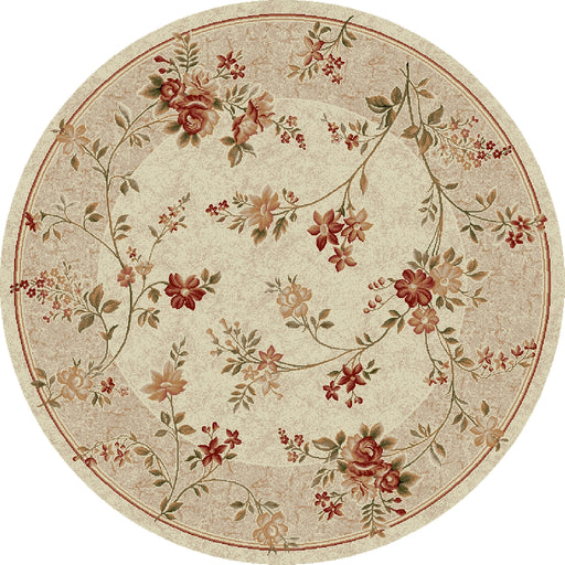 covor modern rotund floral vedere de sus