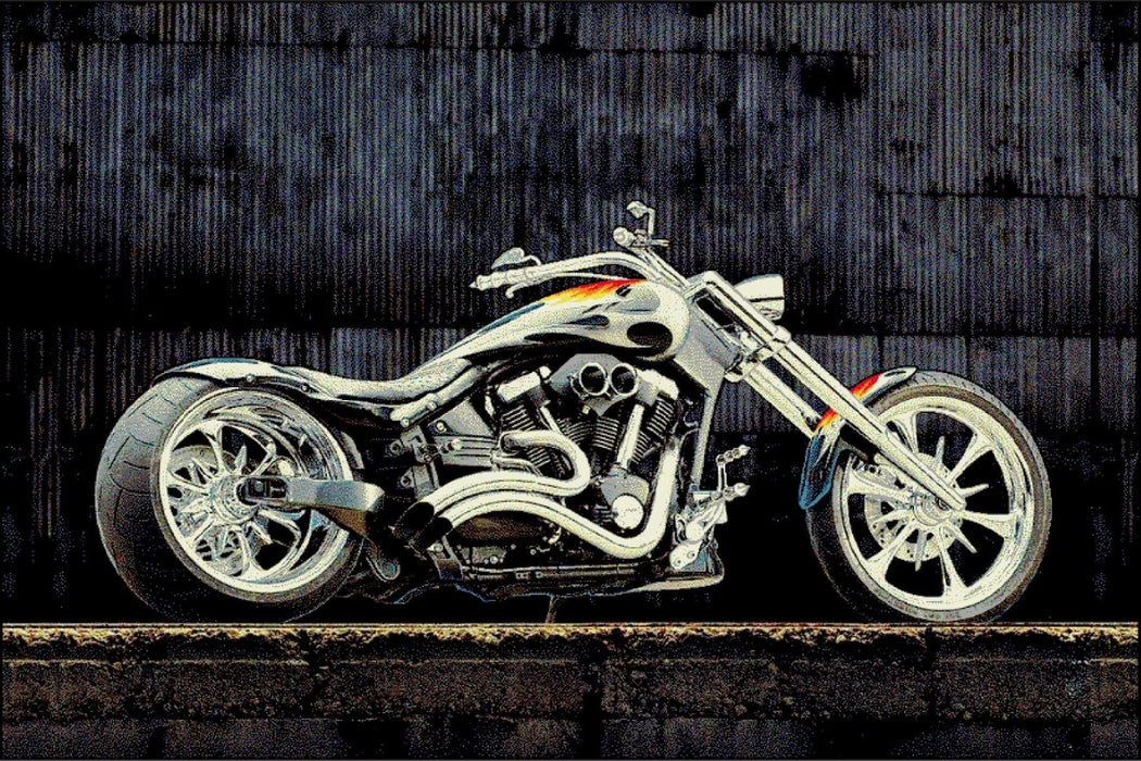 covor cu motocicleta design realist modern potrivit pentru living dormitor sau camera de adolescent