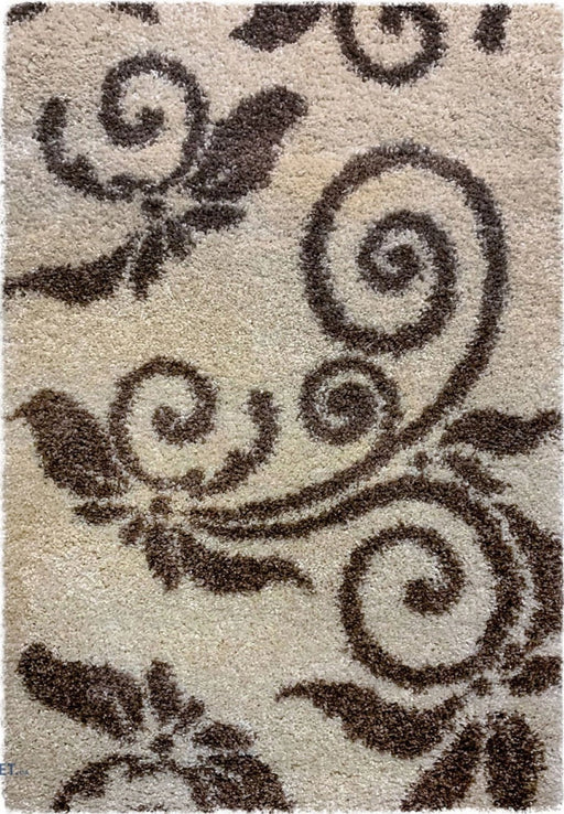 covor pufos crem maro model floral covor living modern moale si confortabil pentru dormitor